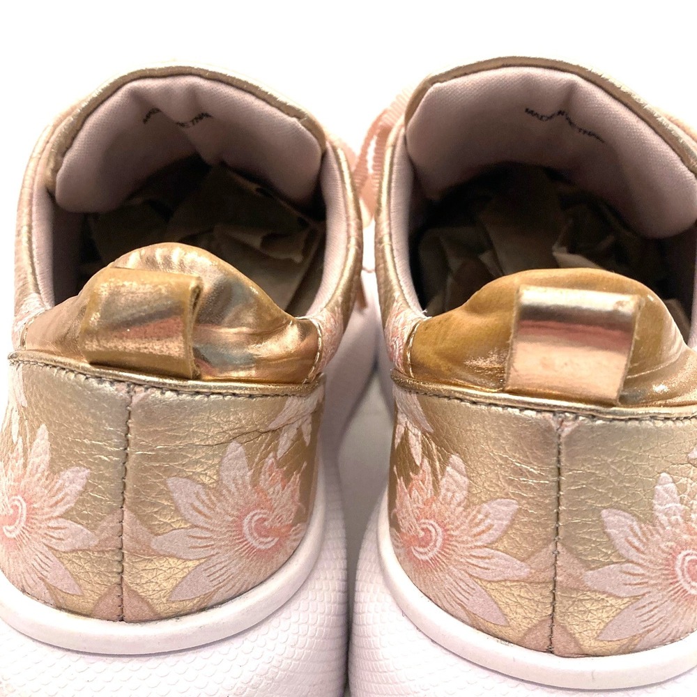 Ted Baker Rose Gold‎ Floral Sneakers Metallic Ribbon Laces Womens 6/6.5 EU 37 - Picture 10 of 13